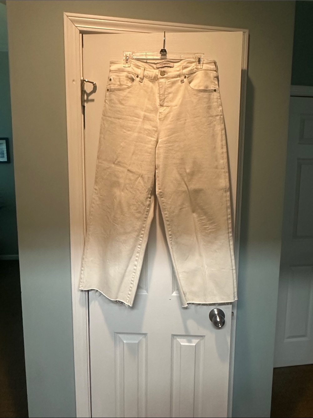 Liverpool Women's Wide Leg Jeans in Off-White